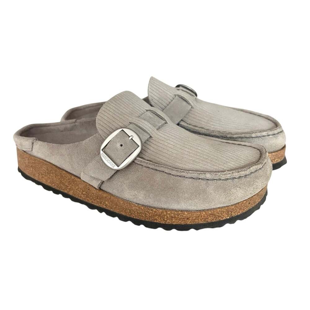 Birkenstock Women's Buckley Corduroy Clog sz 38 Stone Coin boho casual comfort